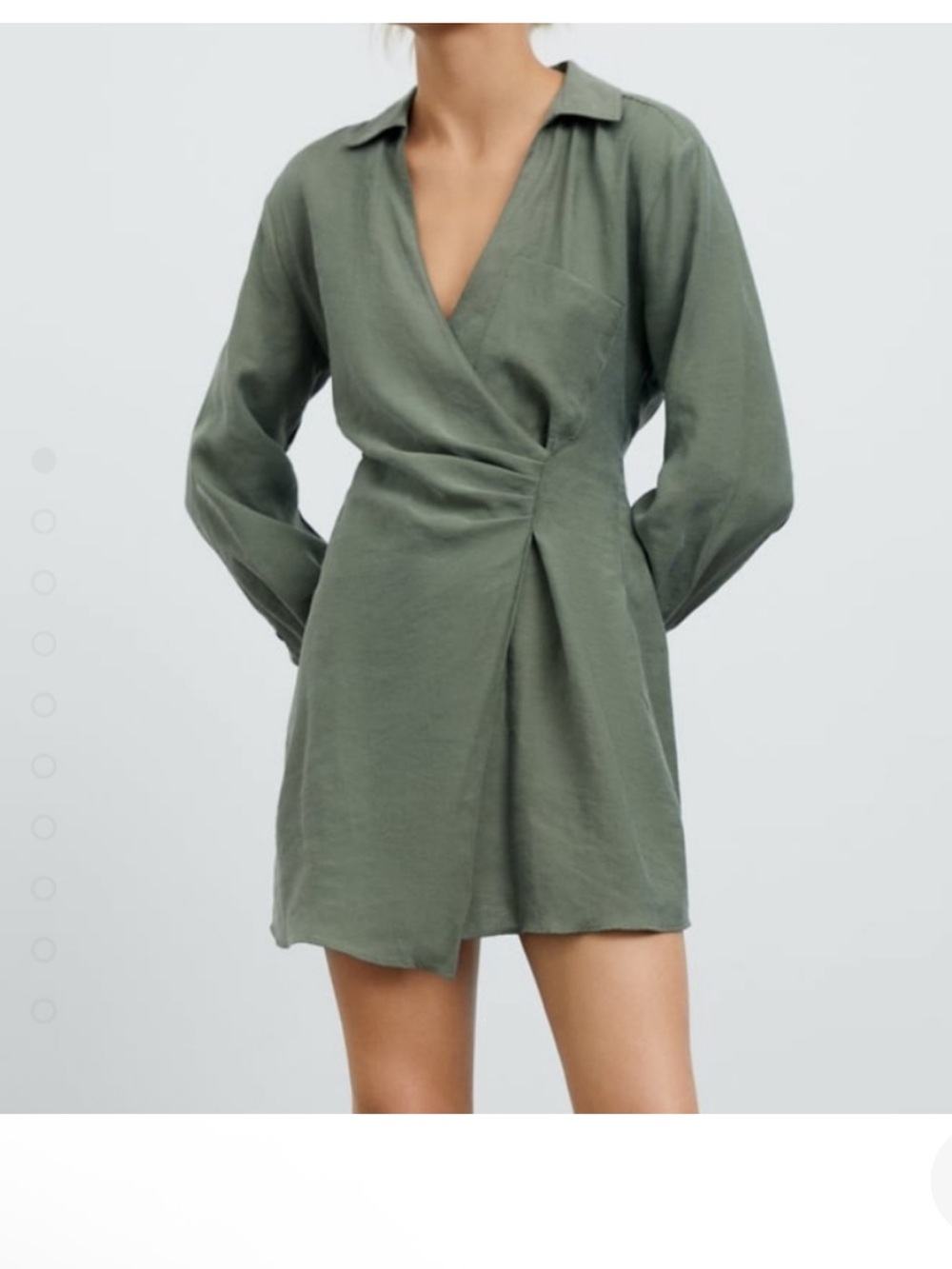 Zara Olive Wrap Mini Dress